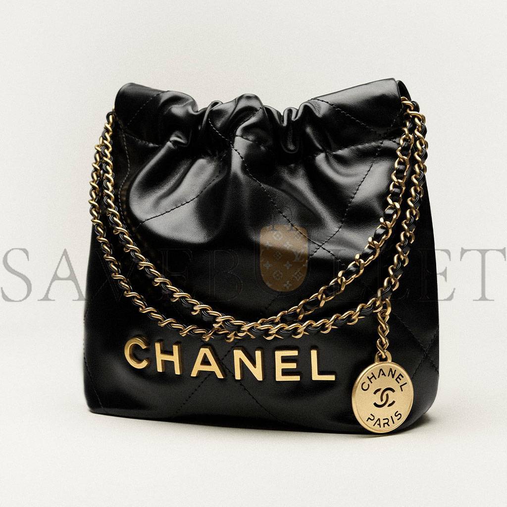 Ch*el master 22 black mini handbag as3980 (20*19*6cm)